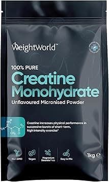 WeightWorld Creatine Monohydrate Powder 1kg - 100% Pure Creatine Monohydrate - Increases Physical Performance in High-Intensity Exercise - for Men & Women - Unflavoured - 3 g - 1kg (330 Servings) - Amazon.ae Price Tracker