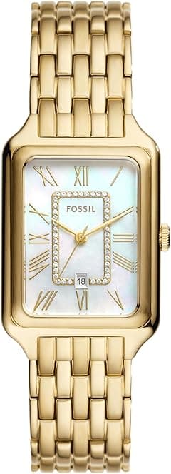 Fossil Raquel Women's Watch with Rectangular Case and Stainless Steel Bracelet or Leather Band - Amazon.ae Price Tracker