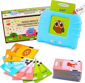 Talking Flash Cards Learning Toys for Toddlers 1-6 Year Old,British English, 224 Words, Audible Educational Toys, Preschool Learning Resource Electronic Interactive Toy Birthday Gifts for Kids-Blue - Amazon.ae Price Tracker