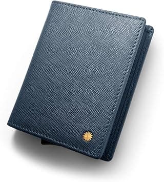 Revelot BiFold Cardholder Wallet/Genuine Leather with RFID Blocking / W1 (Blue Saffiano), Blue Saffiano, Modern - Amazon.ae Price Tracker