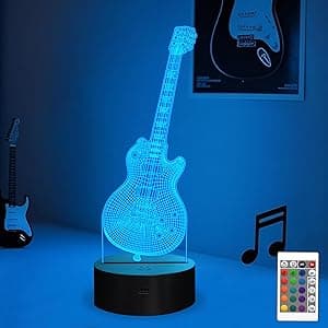 Attivolife Guitar Lamp Gift Electric Guitar 3D Night Light with Remote Control + Timer 16 Color Changing Desk Lamp Kids Room Decor Plug in Best Cool Xmas Birthday for Musical Lover Boy Girl Men - Amazon.ae Price Tracker