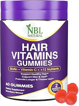 NBL Natural Hair Vitamins 60 Gummies Supplement with Vitamin C, Biotin & Folic Acid Supports Hair Growth, Hair Loss, Healthy Hair, Skin & Nails | Hair Multivitamins Supplements for Men Women's - Amazon.ae Price Tracker