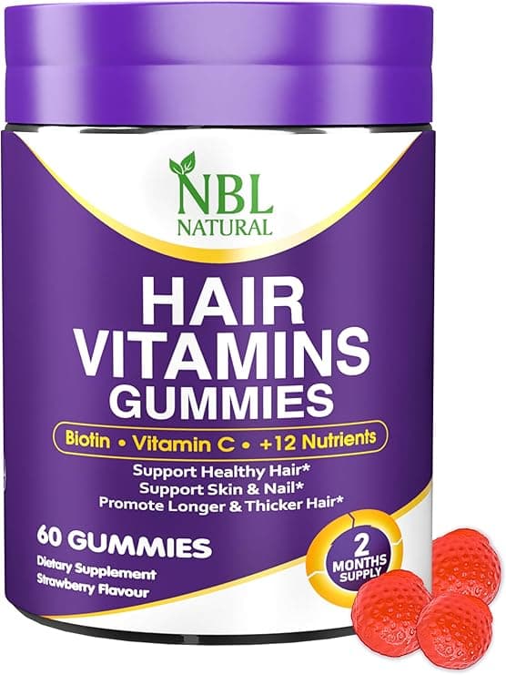 NBL Natural Hair Vitamins 60 Gummies Supplement with Vitamin C, Biotin & Folic Acid Supports Hair Growth, Hair Loss, Healthy Hair, Skin & Nails | Hair Multivitamins Supplements for Men Women's - Amazon.ae Price Tracker