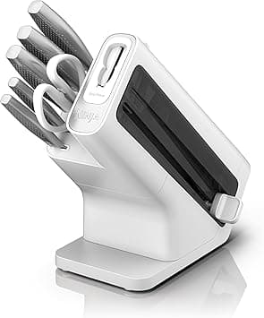 Ninja StaySharp Knife Set, Stainless Steel 6-Piece Knife Set with Integrated Sharpener, Chef knife, Slicing knife, Bread knife, Utility knife, Paring knife and Kitchen Scissors, White, K62006EUWH - Amazon.ae Price Tracker