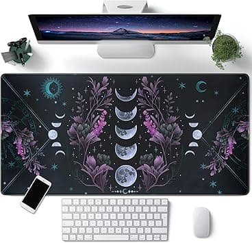 Celestial Moon Phases Mouse Pad Large Purple Desk Mat Forest Extended Gaming Mousepad Violet Teal Desk Pad XXL 31.5 x 15.7 in Laptop Computer Mouse Keyboard Mat for Office Desk Decor - Amazon.ae Price Tracker