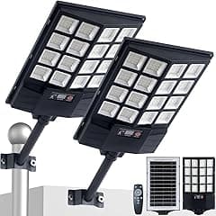 Solar Street Lights Outdoor, 8500K Solar Powered Driveway Light, LED Flood Motion Sensor Dusk Dawn Illumination Waterproof Mount Security Lights for Parking Lot, Backyard, Garage, Path (2Pieces) - Amazon.ae Price Tracker