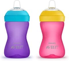 AVENT Philips My Grippy Spout Sippy Cup with Soft Spout and Leak-Proof Design, Pink/Purple, 10oz, 2pk, SCF801/22 - Amazon.ae Price Tracker