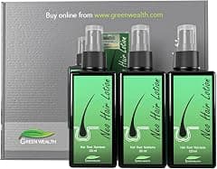 Green Wealth Neo Hair Lotion for Hair Loss Treatment | Hair Regrowth | Thinning, Bald Spots & Hair Fall | Trusted Formula with Ginseng, Saw Palmetto & Horsetail | 120ml (Pack of 3) - Amazon.ae Price Tracker