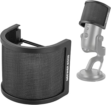 NEEWER Pop Filter for Microphones, Triple Layer Isolation Shield Windscreen Cover for 40-72 mm Diameter Mics, Compatible with Blue Yeti for Podcast Streaming Voice Over Singing Studio Recording, MS020 - Amazon.ae Price Tracker