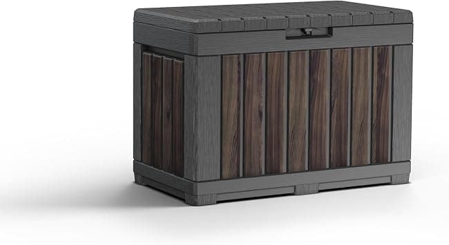 Keter Signature 190L Kentwood Outdoor Garden Storage Box - Rosewood | Compact, Weather‑Resistant Storage with Lockable Lid & Multi‑Functional Design - Amazon.ae Price Tracker