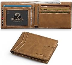 RUNBOX Wallet for Men Slim Credit Card Holder Leather RFID Blocking Small Thin Men's Wallet Bifold Minimalist Front Pocket Large Capacity Gift Box - Amazon.ae Price Tracker
