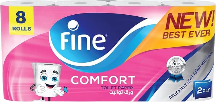 Fine Comfort Toilet Tissues Paper 8 Rolls, 180 sheets x 2 Ply - Amazon.ae Price Tracker