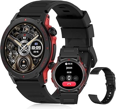 PEJE ZW13-AMD Smartwatch - 1.43" AMOLED,Smart Watches for Men,Muslim Prayer Alerts,SpO2/Heart Rate/Sleep Monitor,120+ Sports Modes,IP68 Waterproof,Bluetooth Calls + Extra Strap, iOS/Android.(Black) - Amazon.ae Price Tracker