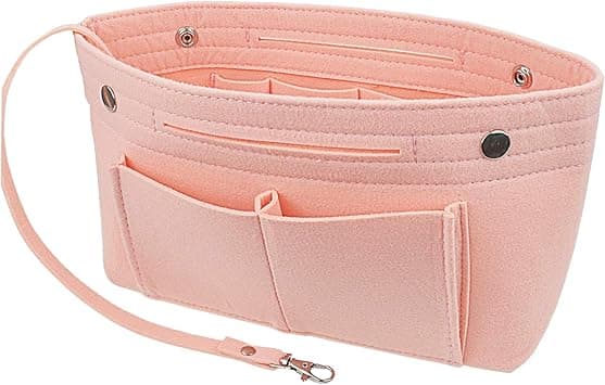 Felt Tote Handbag Purse Organizer Insert Divider Shaper Bag in Bag Insert with Handles Keychain(Light Pink,Large), Light Pink, Large - Amazon.ae Price Tracker