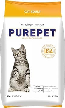 Purepet Adult Dry Cat Food, Real Chicken, 3 Kg | Complete & Balanced Nutrition, Taurine For Healthy Heart, Controls Urinary pH, Healthy Skin & Coat - Amazon.ae Price Tracker