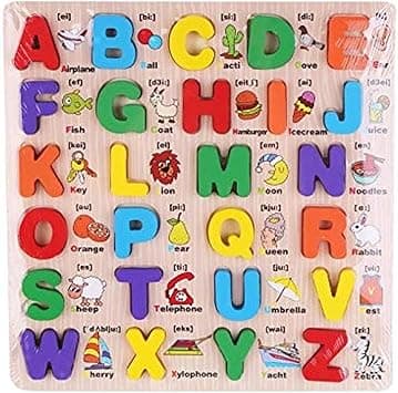 English Abc Alphabet Wooden Board Jigsaw Puzzle Letters Game Educational Toy - Amazon.ae Price Tracker