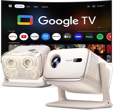 Aurzen BOOM mini Google TV Outdoor Smart Projector with Voice Control, Family Mode, 20W Dolby Audio, WiFi & Bluetooth, 4K Supported Movie Projector for Backyard/Bedroom/Home Theater/Ceiling, Off-white - Amazon.ae Price Tracker