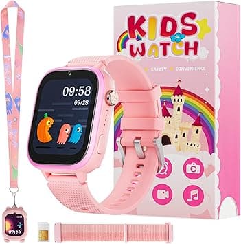 OKYUK 4G Kids Smart Watch, 15 Exciting Games, Two-Way Calling Feature, SOS Emergency Call Button Ideal for Kids Aged 3-12, for Boys & Girls (Pink) - Amazon.ae Price Tracker