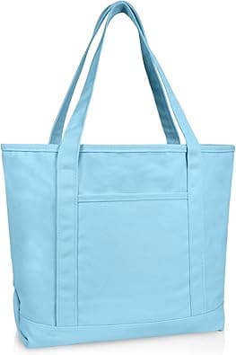 DALIX 20" Solid Color Cotton Canvas Shopping Tote Bag (Exclusive Edition) - Amazon.ae Price Tracker
