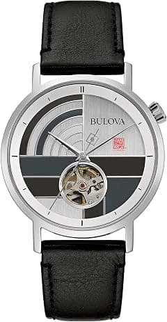 Bulova Men's Frank Lloyd Wright Stainless Steel Automatic Watch with Leather Strap, Black, 20 (Model: 96A248), Black - Amazon.ae Price Tracker
