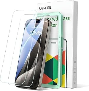 UGREEN iPhone 15 Pro Max Screen Protector 6.7" Ultimate Drop Defense HD Clear 15 Pro Max Tempered Glass Screen Protector Easy to Install Case Friendly Scratch Resistant Anti Fingerprint 2 Pack - Amazon.ae Price Tracker