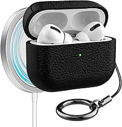 AirPods Pro 3 Case, Leather-Texture TPU Shockproof Protective Cover with Detachable Keychain and Wrist Strap, Front LED Visible for AirPods Pro 3nd Generation – Black - Amazon.ae Price Tracker