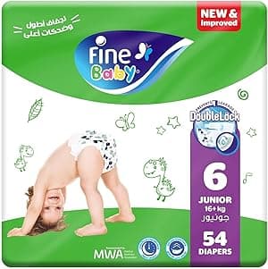 Fine Baby Diapers, Size 6, Junior, 16+ kg, 54 Diaper - Amazon.ae Price Tracker