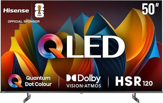 Hisense 50 inch QLED Smart TV E7N-Quantum Dot Colour, AI Picture, Dolby Vision, Dolby Atmos, Share to TV, Voice Control, Filmmaker Mode, Youtube, Netflix, Disney+ and Shahid, 50E7N(2024 UAE Version) - Amazon.ae Price Tracker