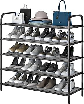 INFOSUN Shoe Rack, Shoes Cabinet Organizer, 5-Tier Shoe Storage with 4 Mesh Shelves, Multi-Function Organizer, Boots Storage Shelf Modern House Furniture Home for Entryway Hallway (Black, 5 Tier) - Amazon.ae Price Tracker