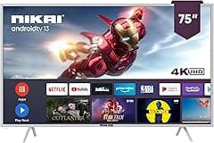 Nikai 75 Inch 4K UHD Android TV | Android 13 | Bezel-Free Frameless Design | Powerful A55 Quad-Core Processor | Netflix, Prime Video, YouTube & Web Browsing | UHD75SLEDT - Amazon.ae Price Tracker