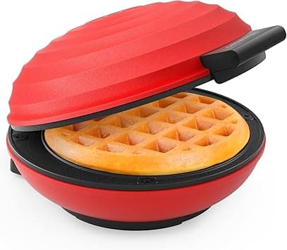 CROWNFUL Mini Waffle Maker Machine, 4 Inch Chaffle Maker with Compact Design, Easy to Clean, Non-Stick Surface, Recipe Guide Included, Perfect for Breakfast, Dessert, Sandwich, or Other Snacks, Red - Amazon.ae Price Tracker