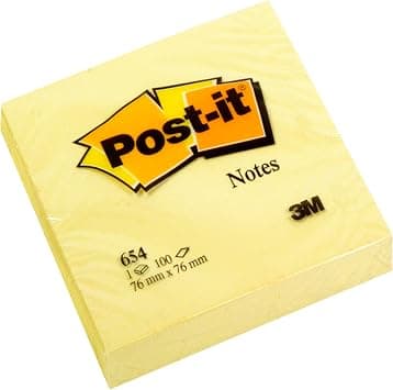 Post-it Notes Canary Yellow 654 3 x 3 in (76 x 76 mm), 100 sheets/pad | Yellow Color | Sticky Notes | For Note Taking, To Do Lists and Reminders | Clean Removal | No damage | Recyclable - Amazon.ae Price Tracker