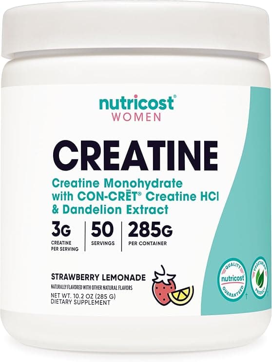 Nutricost Creatine Monohydrate Powder for Women, Micronized, Strawberry Lemonade, 50 Servings - Vegetarian, Non-GMO, Gluten Free - Amazon.ae Price Tracker