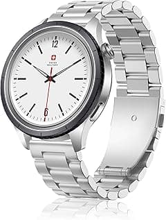 Swiss Military DOM8 Smartwatch, 1.43” AMOLED Display, Bluetooth Calling, Silver Metal Strap + Extra Silicone Strap, IP67, Health Tracking, Multi-Sport, Wireless Charging, iOS & Android (Black Ring) - Amazon.ae Price Tracker