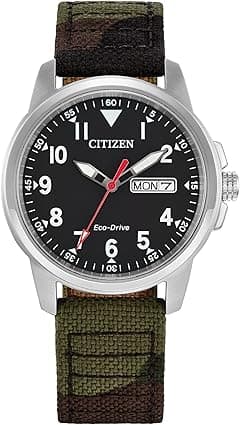 Citizen Men's Sport Casual Garrison 3-Hand Day/Date Eco-Drive Nylon Strap Watch, Arabic Markers, 100 Meters Water Resistant, Luminous Hands and Markers - Amazon.ae Price Tracker