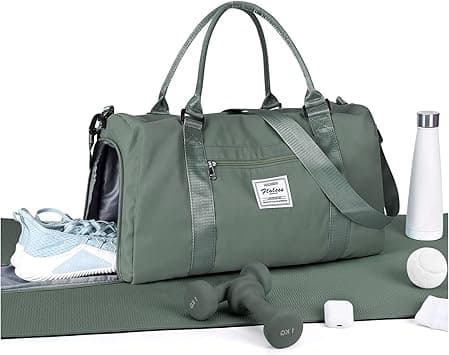 WISEPACK Gym Bag Womens Mens with Shoes Compartment and Wet Pocket,Travel Duffel Bag for Plane,Sport Gym Tote Bags Swimming Yoga,Waterproof Weekend Overnight Carry on Bag Hospital Holdalls - Amazon.ae Price Tracker