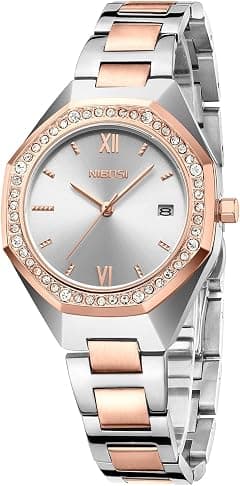 NIBOSI Women's Watch Analog Rose Gold Dial Quartz Watches for Women Fashion Minimalism Waterproof Stainless Steel Casual Wrist Watch for Ladies Birthday Gift - Amazon.ae Price Tracker