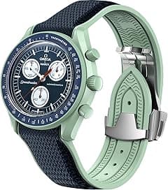 BONACE 20mm Soft Rubber Watch Band for Omega x Swatch MoonSwatch Speedmaster, No-Gap Curved Replacement Strap for Men and Women - Amazon.ae Price Tracker