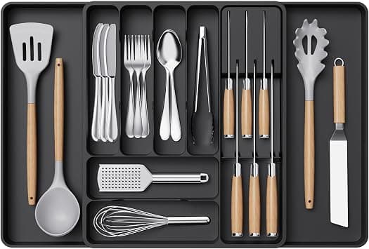 Lifewit Cutlery Drawer Organiser, Expandable Tray with Knives Holder - Amazon.ae Price Tracker