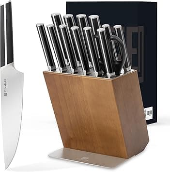 Kitchen Knife Set, 14 PCS Knife Sets for Kitchen with Block, X50CrMoV15 High Carbon German Steel Knife Set with 6X Serrated Steak Knife, Heavy - Amazon.ae Price Tracker