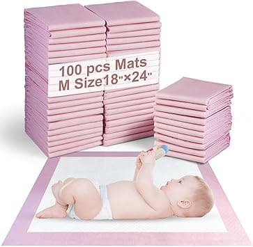 SKY-TOUCH 100 Pieces Baby Disposable Changing Mats,Waterproof Baby Changing Pads, 45x60 cm, Highly Absorbent Leakproof Changing Pad Baby, Ultra soft Diaper Changing Mat Underpads for Baby Pink - Amazon.ae Price Tracker