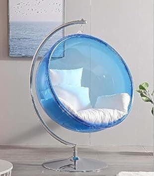 Yulan Transparent Bubble Chair,Glass Cradle,Hanging Basket Chair, Indoor Balcony Home Hemisphere Chair Space Chair Swing Chair (Blue) 506 - Amazon.ae Price Tracker