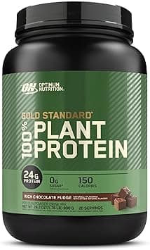 Optimum Nutrition (ON) Gold Standard 100% Plant Based Protein Powder, Gluten Free, Vegan Protein for Muscle Support and Recovery with Amino Acids - Rich Chocolate Fudge, 800 G, 20 Servings - Amazon.ae Price Tracker