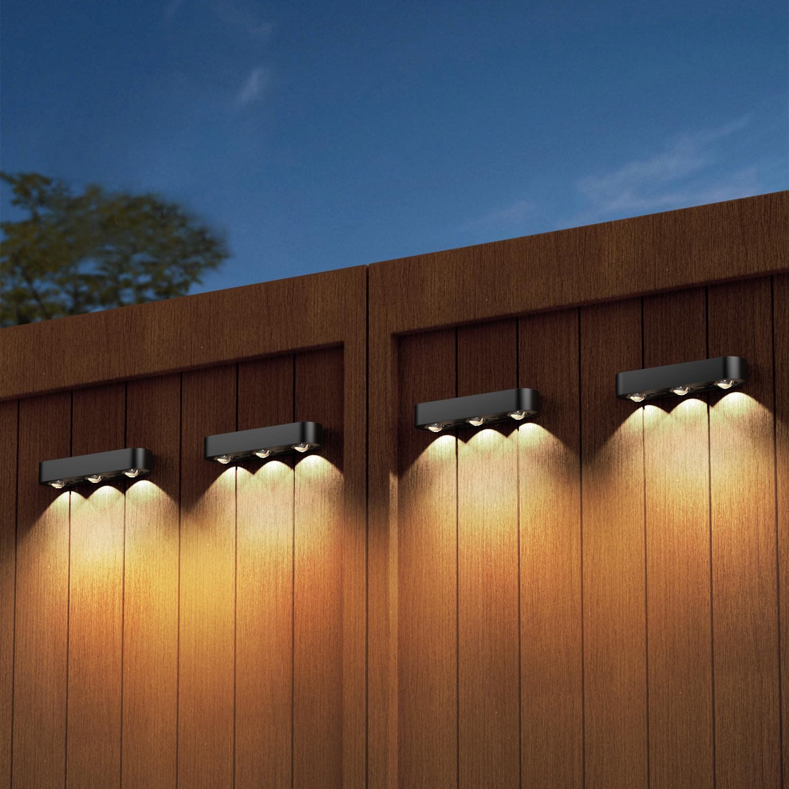 Solar Fence Lights, RGB Solar Wall Lights with 8 Colors & 11 Modes, Bacane Waterproof Solar Lights Outdoor for Patio, Backyard, Stairs, Garden, Black, 4-Pack - Amazon.ae Price Tracker