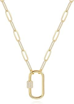 Aobei Pearl 18K Gold Moon Star Lion Evil Eye Pendant Necklace Medallion Paperclip Chian Choker Layering Jewery for Women Girls - Amazon.ae Price Tracker