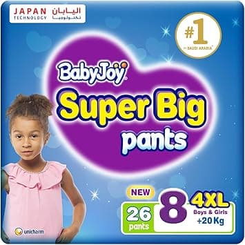 BabyJoy Super Big Pant Style Diapers, Size 8/4XL/+20kg, 26 Count - Amazon.ae Price Tracker
