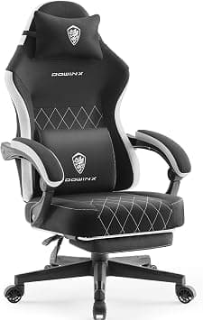 Dowinx Fabric Gaming Chair with Pocket Spring Cushion Footrest Lumbar Support for Adults Teens, Big and Tall Heavy Duty Comfortable Ergonomic Massage Office Computer Video Chair, Black and Gray - Amazon.ae Price Tracker