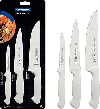 Tramontina Premium 3 Pieces Knife Set with Stainless Steel Blade and White Polypropylene Handle - Amazon.ae Price Tracker