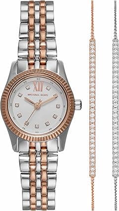 Michael Kors Lexington Three-Hand Two-Tone Stainless Steel Women's Watch and Bracelet Gift Set (Model: MK4817SET) - Amazon.ae Price Tracker