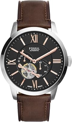 Fossil Townsman Men Black Dial Leather Band Automatic Watch - Me3061, Brown Band, Analog Display - Amazon.ae Price Tracker